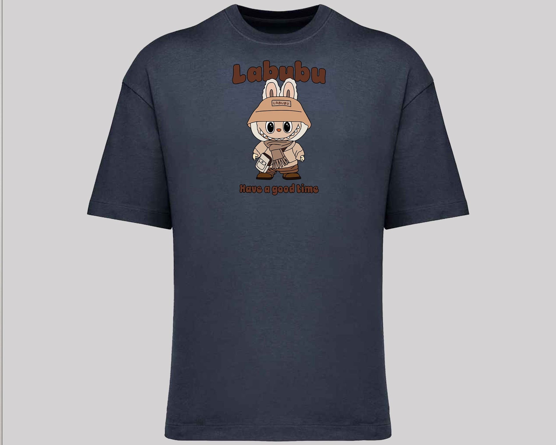 Labubu "Have a Good Time" Oversized T-Shirt, Cute Cartoon Anime Graphic Tee, Unisex Oversized Fit Top M8425