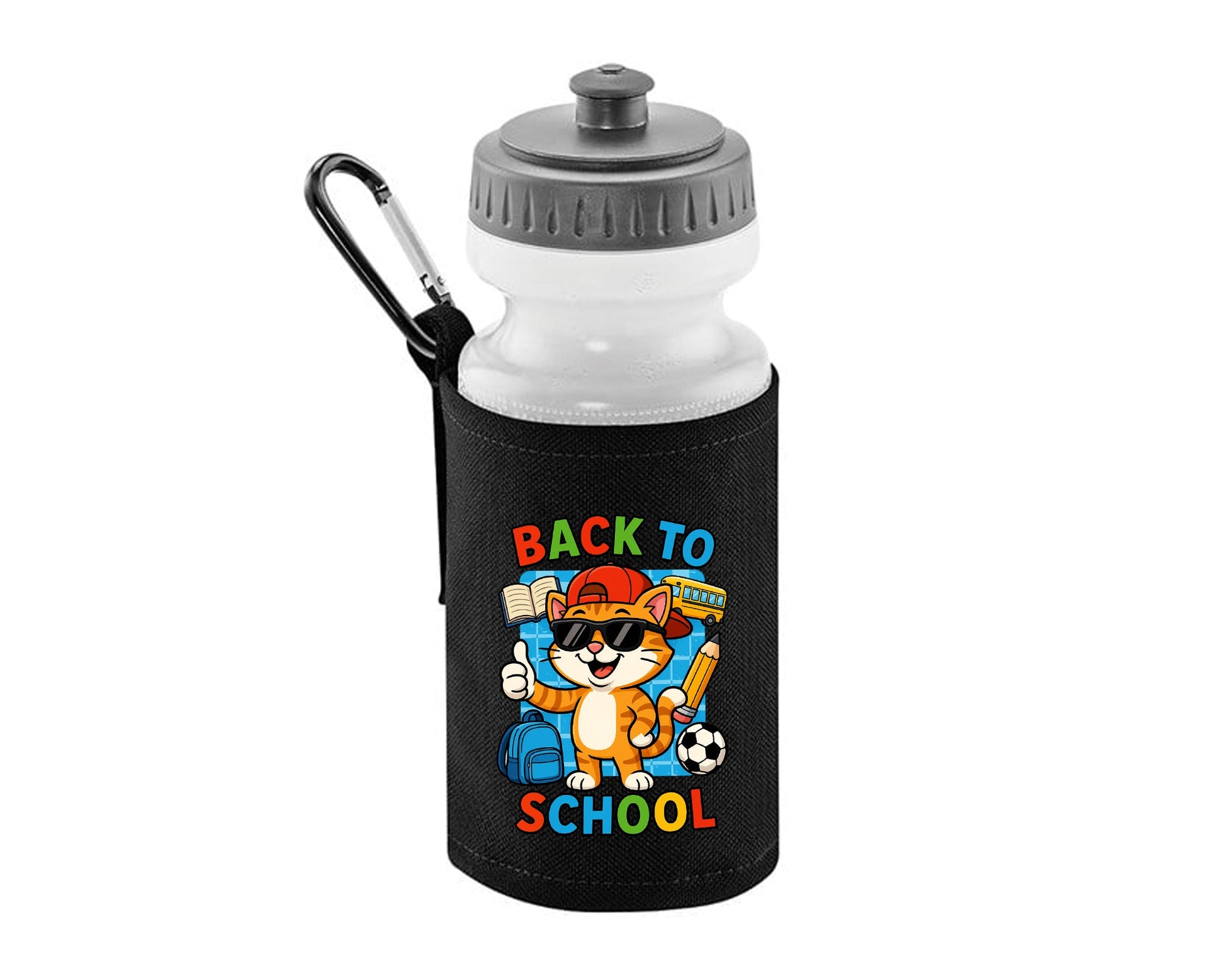 Back To School Water Bottle, Cute Cat Design For Girls & Kids, BPA-Free, Reusable & Leakproof, Perfect For Cat Lovers Water Bottle M8485