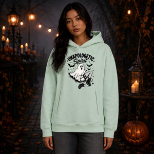 Unapologetic spirit graphic style Halloween Oversized Hoodie