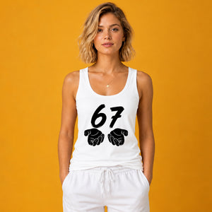Unique Brushstroke Number 67 Graphic Print Ladies Tank Top