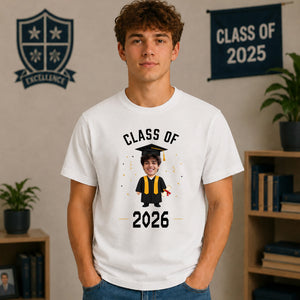 Custom Photo Unisex T-Shirt Class of 2026 Graduation Gift for Him