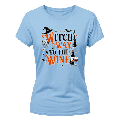 Unique wine witch quote graphic Halloween Ladies t-shirt