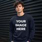 Upload custom photo placement comfy top gift unisex sweatshirt