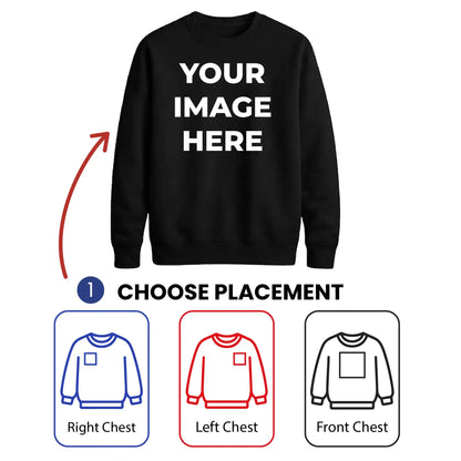 Upload custom photo placement comfy top gift unisex sweatshirt