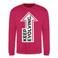 Upward Keep Evolving Arrow Slogan Unisex Sweatshirt