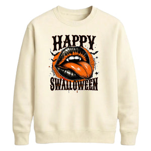 Vampire fangs lips pun print Halloween Unisex Sweatshirt