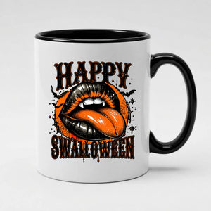 Vampire lips fangs funny pun text ceramic Halloween Mug