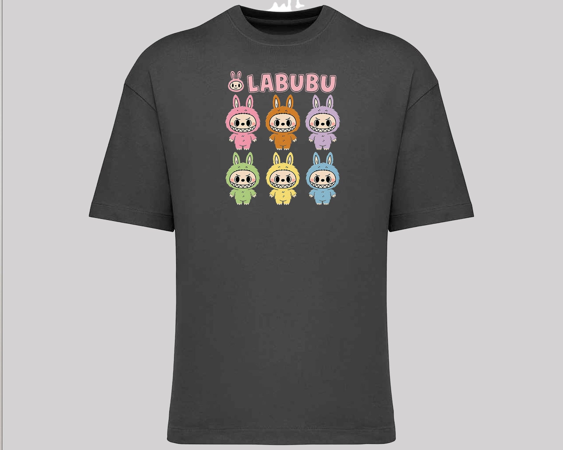 Labubu Native Spirit Graphic T-Shirt, Oversized Urban Streetwear Tee, 100% Organic Cotton, Unisex Cartoon Design Top M8413