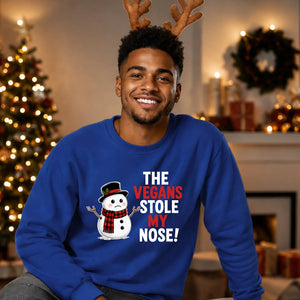 Vegans Stole My Nose Snowman Christmas Unisex Sweatshirt