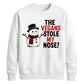 Vegans Stole My Nose Snowman Christmas Unisex Sweatshirt