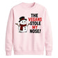 Vegans Stole My Nose Snowman Christmas Unisex Sweatshirt