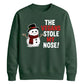 Vegans Stole My Nose Snowman Christmas Unisex Sweatshirt