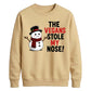 Vegans Stole My Nose Snowman Christmas Unisex Sweatshirt