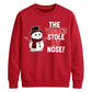 Vegans Stole My Nose Snowman Christmas Unisex Sweatshirt