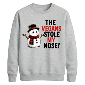 Vegans Stole My Nose Snowman Christmas Unisex Sweatshirt