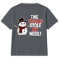 Vegans Stole My Nose Snowman Graphic Christmas Kids T-Shirt