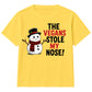 Vegans Stole My Nose Snowman Graphic Christmas Kids T-Shirt