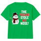 Vegans Stole My Nose Snowman Graphic Christmas Kids T-Shirt