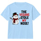 Vegans Stole My Nose Snowman Graphic Christmas Kids T-Shirt