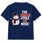 Vegans Stole My Nose Snowman Graphic Christmas Kids T-Shirt