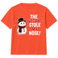 Vegans Stole My Nose Snowman Graphic Christmas Kids T-Shirt