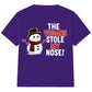 Vegans Stole My Nose Snowman Graphic Christmas Kids T-Shirt