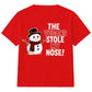 Vegans Stole My Nose Snowman Graphic Christmas Kids T-Shirt