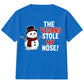 Vegans Stole My Nose Snowman Graphic Christmas Kids T-Shirt