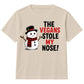 Vegans Stole My Nose Snowman Graphic Christmas Kids T-Shirt