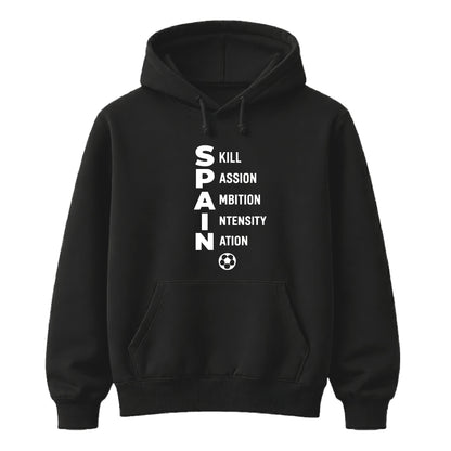 Vertical Acronym Graphic Spain Football Tournament Hoodie