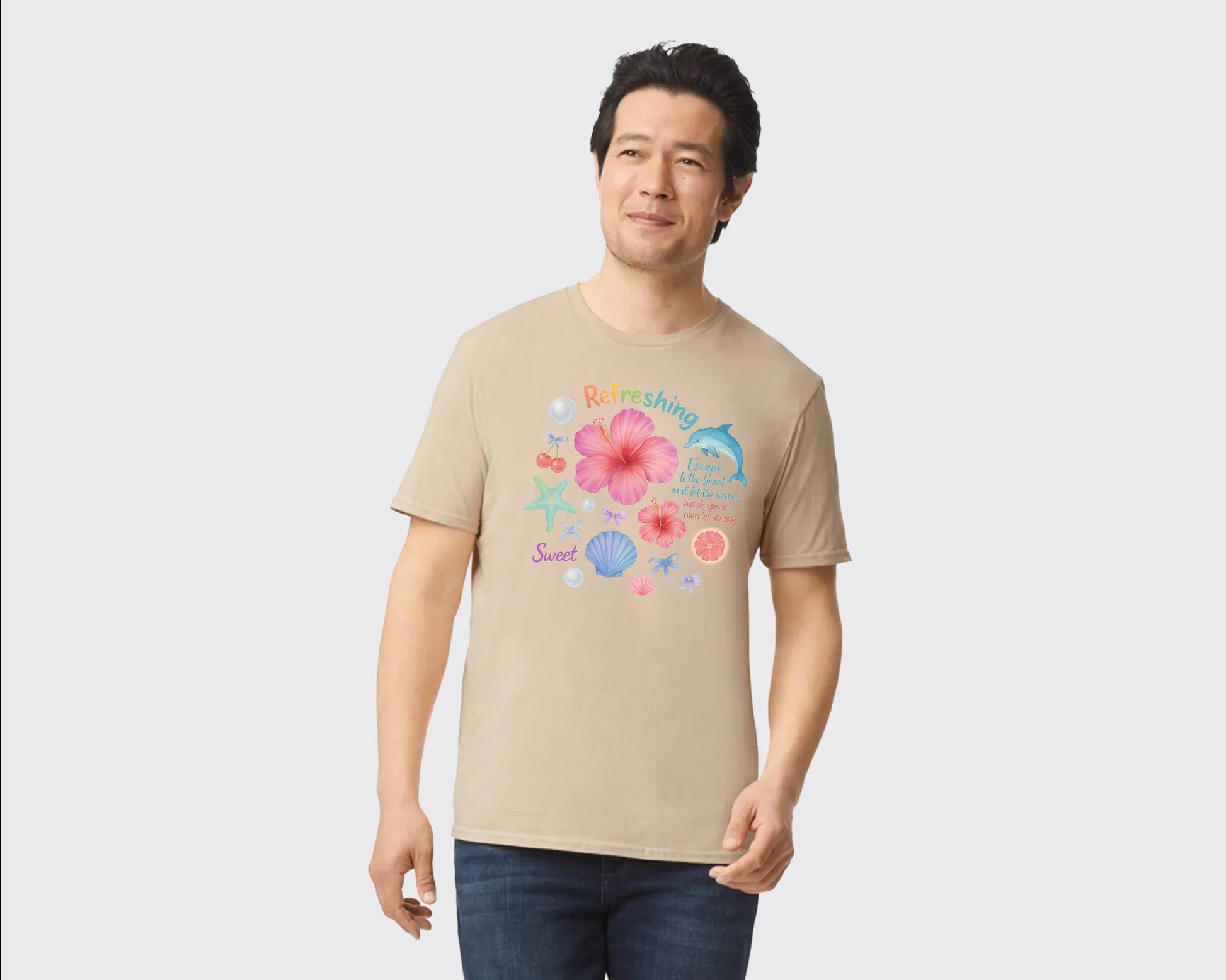 Refresh Sweet Summer Beach T-Shirt, Perfect Tee for Beach Days, Pool Parties & Chilling in Warm Weather 100% Ringspun Cotton M8439