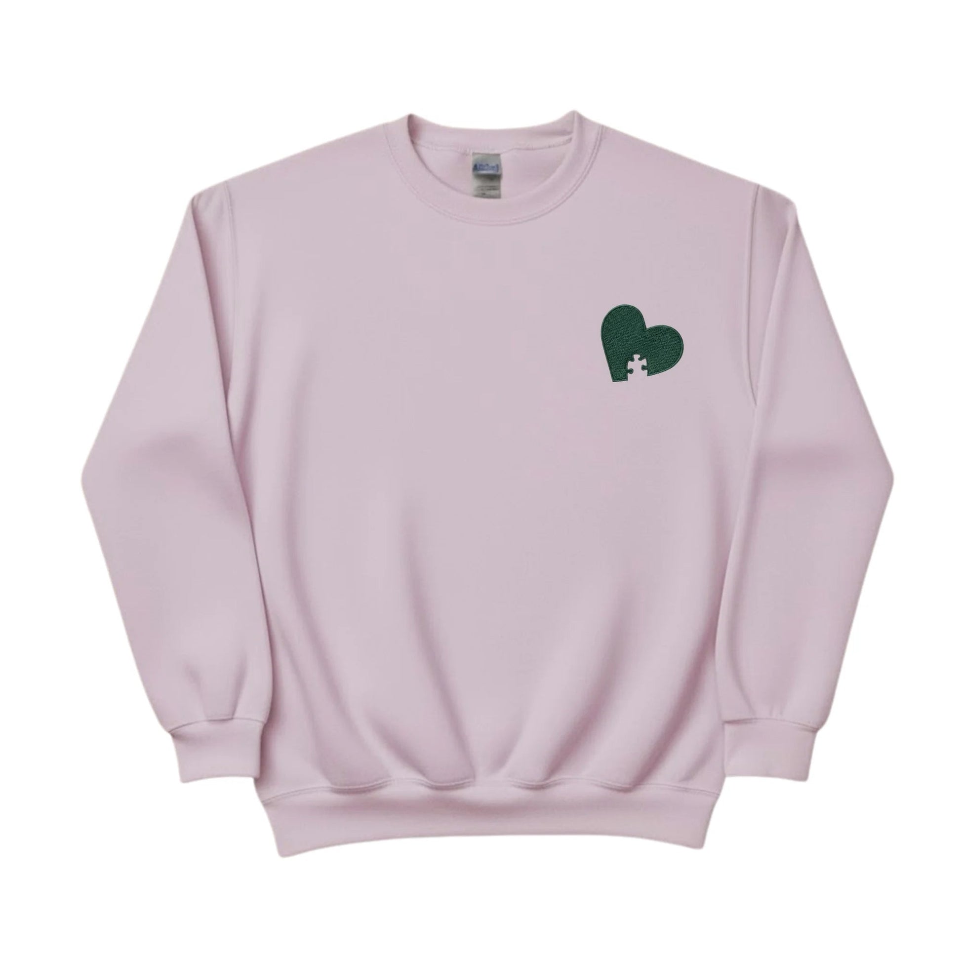 Heart Puzzle Sketch Embroidery SweatShirt - EWB103