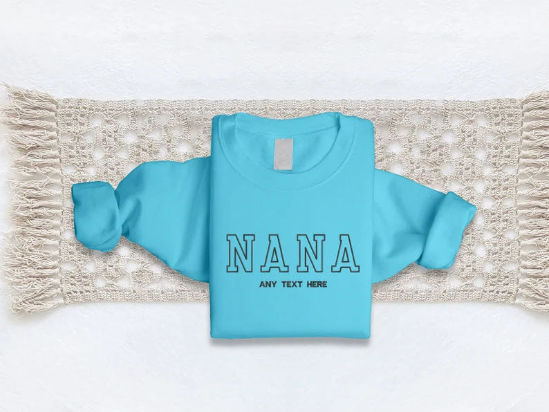 Embroidered Nana Sweatshirt, Custom Kids Name Matching Sweater, Personalised Name Crewneck Jumper, Grandma Sweatshirt, Nana Birthday Gifts