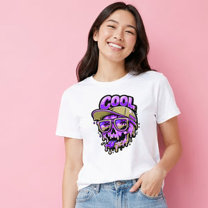 Vibrant Melting Summer Skull Graphic ladies fit T-Shirt