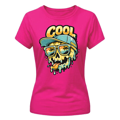 Vibrant Melting Summer Skull Graphic ladies fit T-Shirt