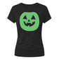 Vibrant round pumpkin face Glow in the Dark Ladies T-Shirt