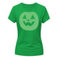 Vibrant round pumpkin face Glow in the Dark Ladies T-Shirt