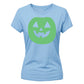 Vibrant round pumpkin face Glow in the Dark Ladies T-Shirt