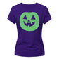 Vibrant round pumpkin face Glow in the Dark Ladies T-Shirt