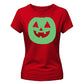 Vibrant round pumpkin face Glow in the Dark Ladies T-Shirt