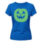 Vibrant round pumpkin face Glow in the Dark Ladies T-Shirt
