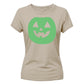 Vibrant round pumpkin face Glow in the Dark Ladies T-Shirt