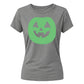 Vibrant round pumpkin face Glow in the Dark Ladies T-Shirt