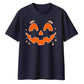 Vibrant smiling pumpkin face Halloween Oversized T-Shirt