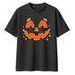 Vibrant smiling pumpkin face Halloween Oversized T-Shirt