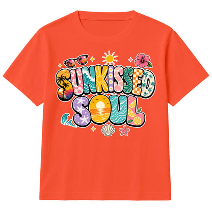 Vibrant Sunkissed Soul Retro Beach Graphic Summer Kids T-Shirt