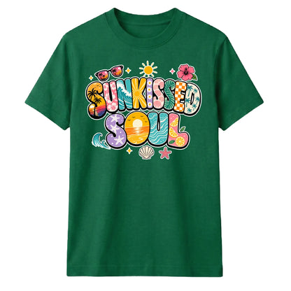 Vibrant Sunkissed Soul Retro Beach Graphic Unisex T-Shirt