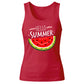 Vibrant Watermelon Hello Summer Graphic Ladies Tank Top