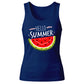 Vibrant Watermelon Hello Summer Graphic Ladies Tank Top