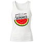Vibrant Watermelon Hello Summer Graphic Ladies Tank Top